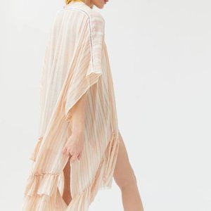NWOT URBAN OUTFITTERS | Striped Ruffle cover up swim Duster Jacket, Sz OS